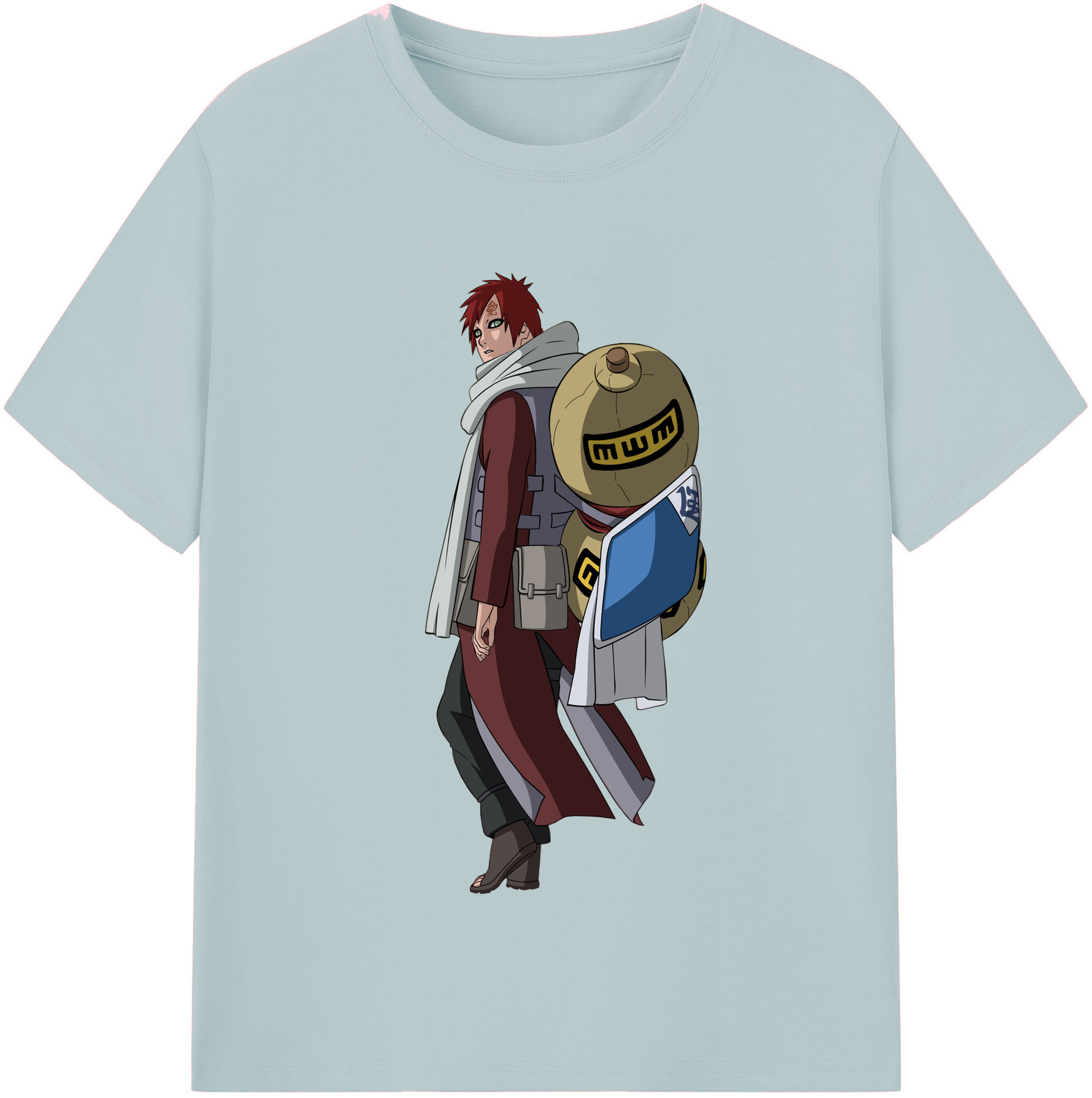 （画像用） NARUTO -ナルト- ガアラ Gaara 綿100％半袖Tシャツ（フロントプリント）